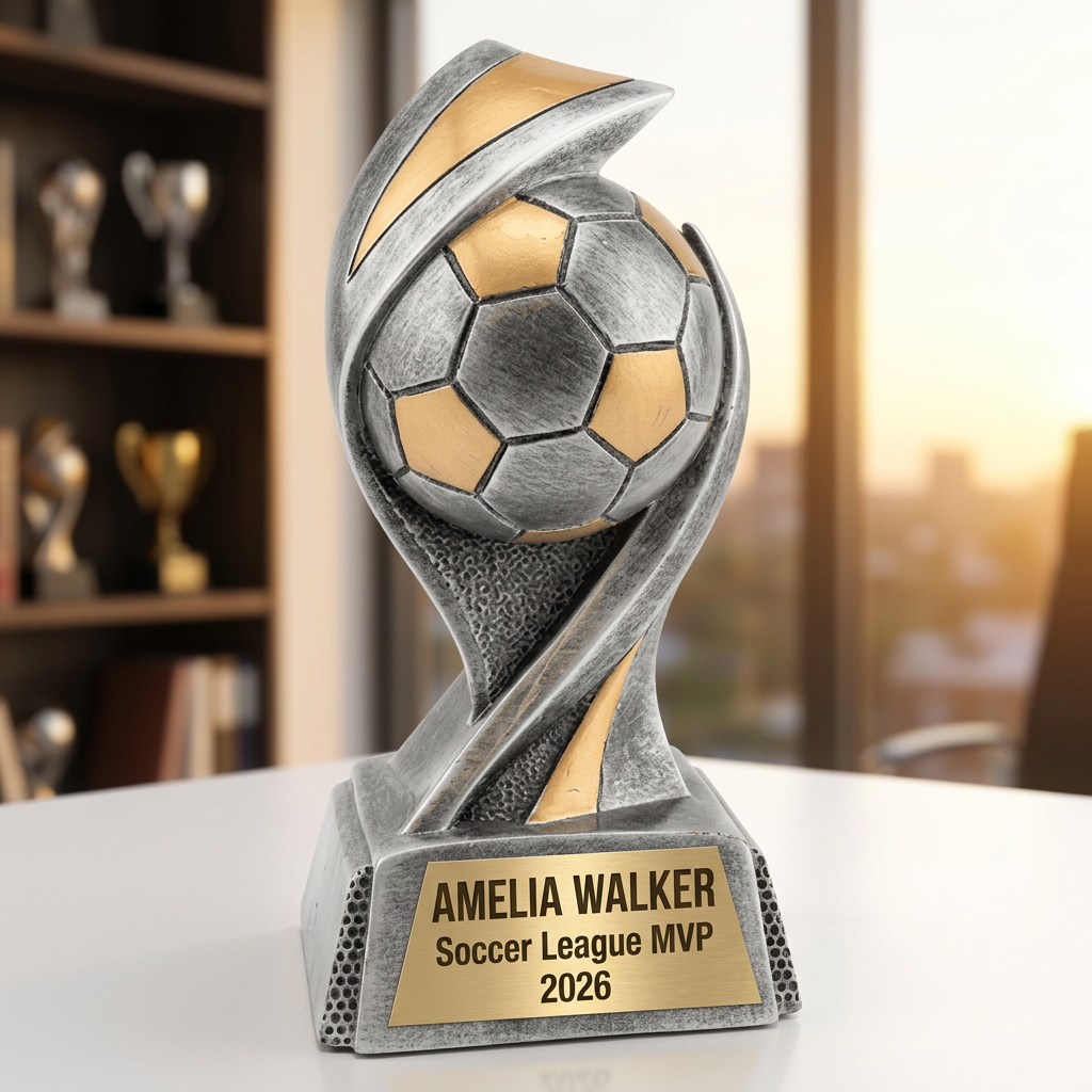 Personalized Soccer Trophy | Custom Award | Laser Engraved Name Plate | Soccer MVP Recognition | Sports Gift - View 5