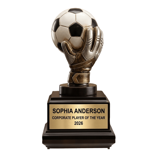 Personalized Corporate award, custom laser engraved on a resin plate for the recipient's name — featuring Personalized employee service award with engraving, a popular choice for HR departments for Annual company galas