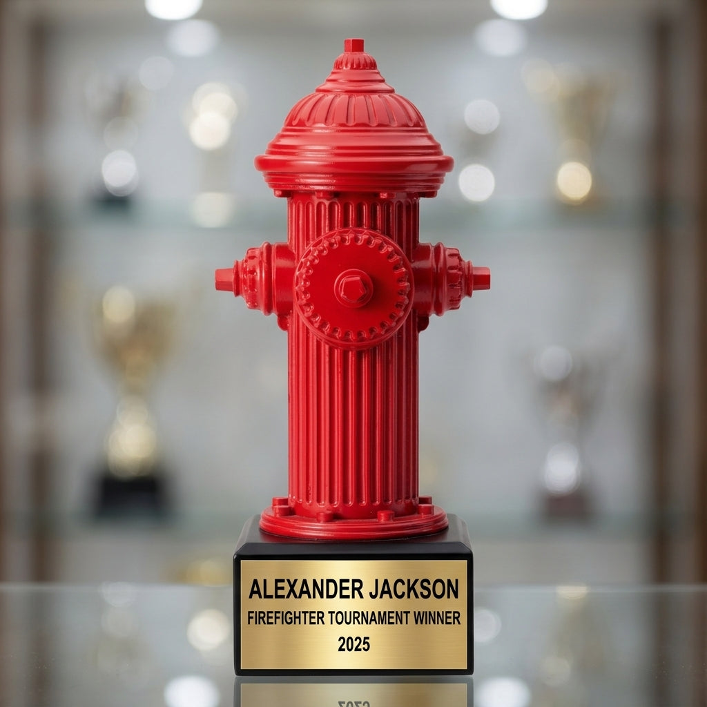 How to order a personalized firefighter trophy in 3 easy steps with custom name, team, and year engraving