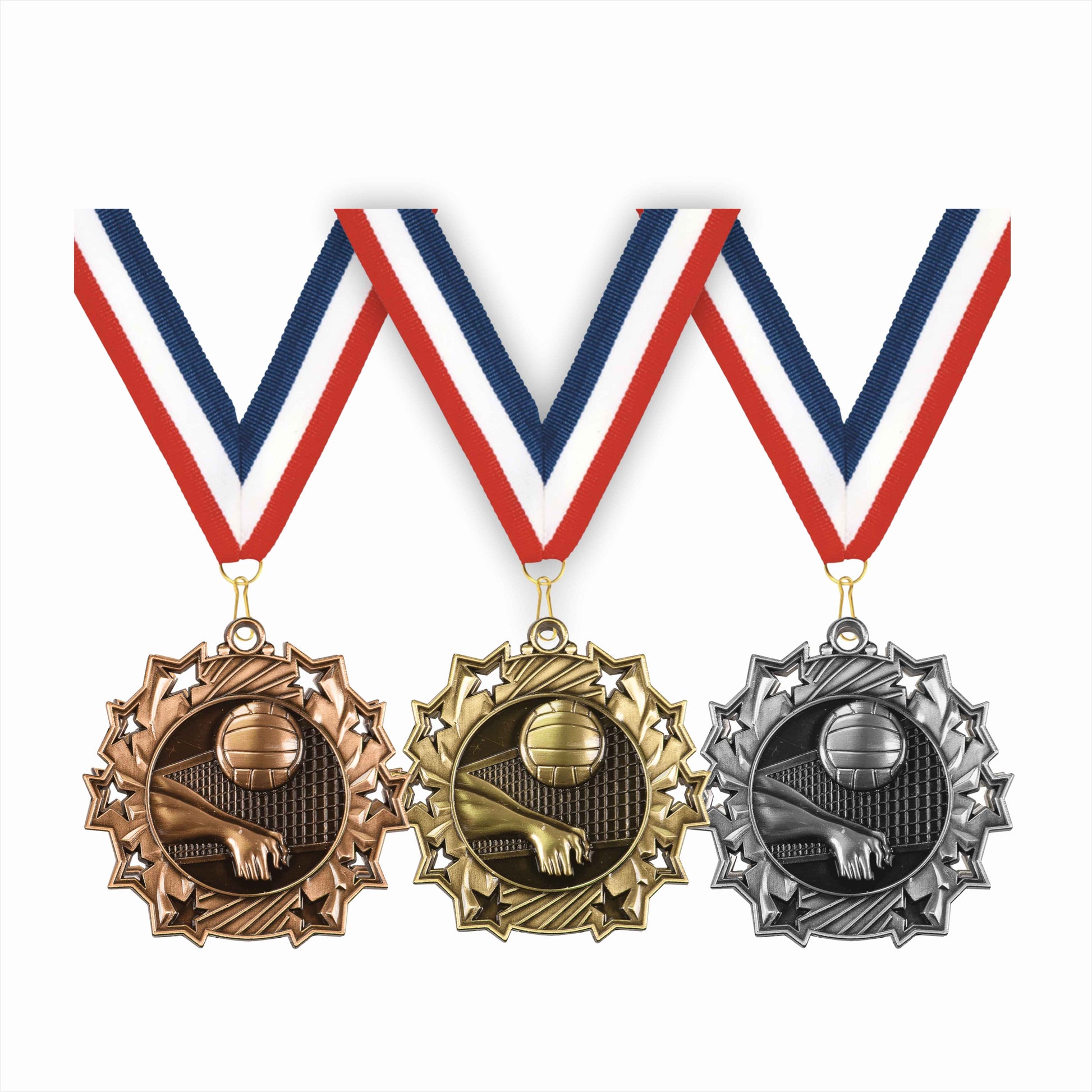 Personalized Volleyball Team Medals, Volleyball Player Medallions with Neck Ribbon, Volleyball Player Awards for Players a...