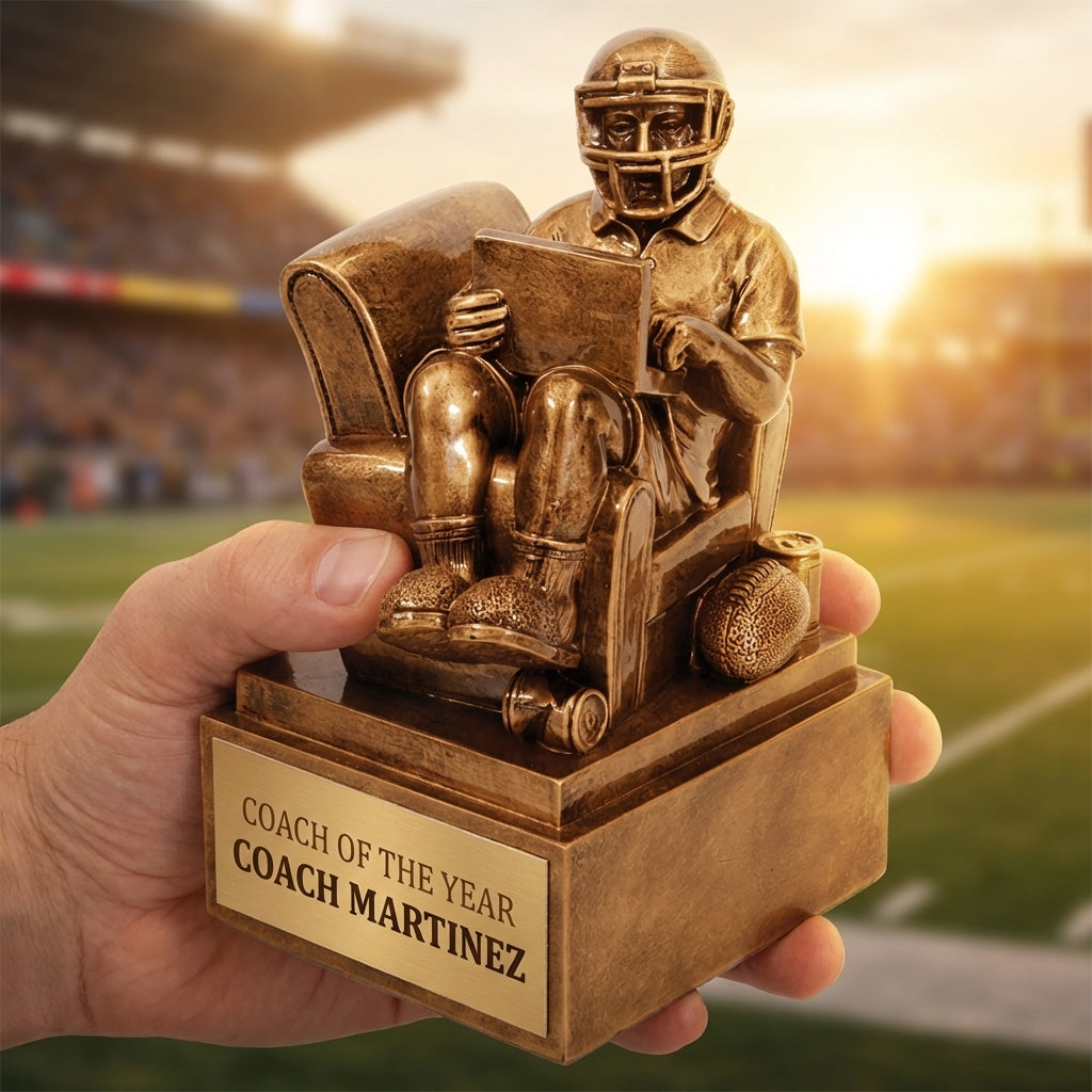 Personalized Football Trophy 6" - Custom Engraved FTB for Team, Coach & MVP - View 5
