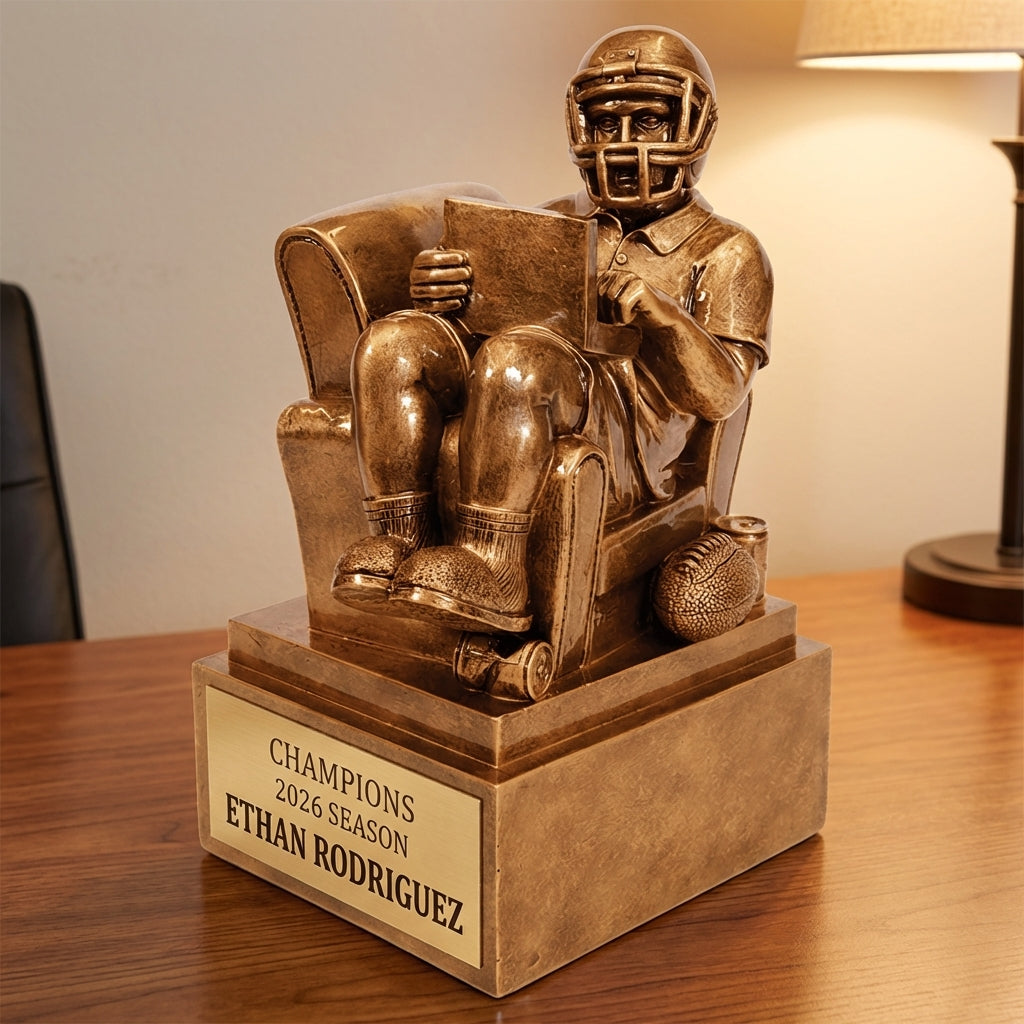 Personalized Football Trophy 9" - Custom Engraved FTB for Team, Coach & MVP - View 2