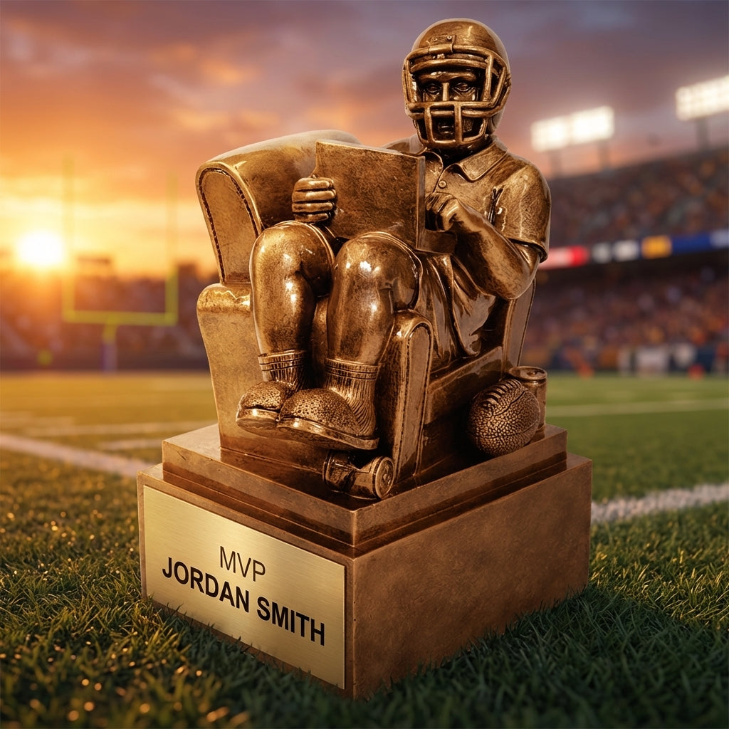 Personalized Football Trophy 9" - Custom Engraved FTB for Team, Coach & MVP - View 3