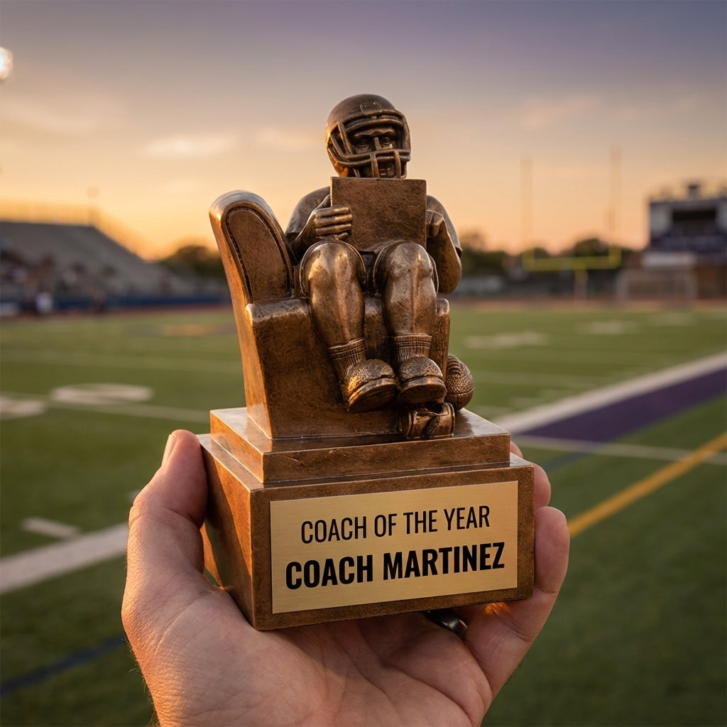 Personalized Football Trophy 9" - Custom Engraved FTB for Team, Coach & MVP - View 5