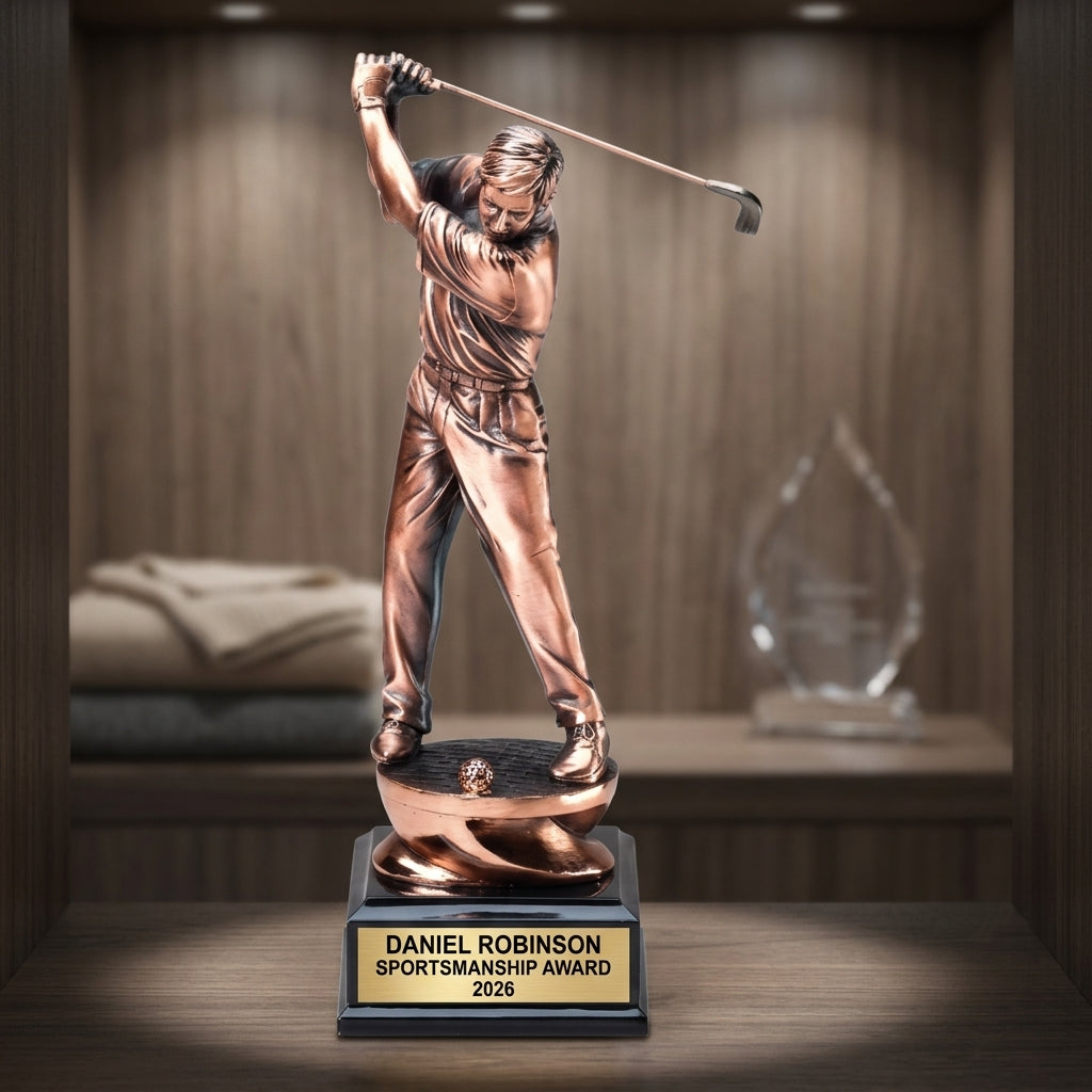Golf Trophy Award | Personalized | Custom Engraved Golf Award | Driver Golfer | Golf Tournament Trophy | Gift for Golfer - View 3