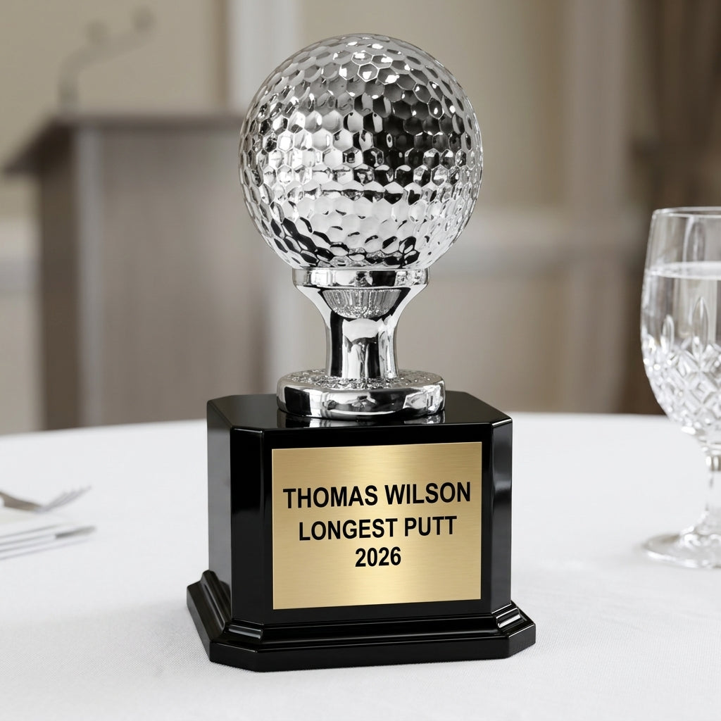 Golf Award Trophy | Personalized | Custom Engraved | Golf Ball & Tee | Champion Trophy | Golf Tournament Gift - View 5