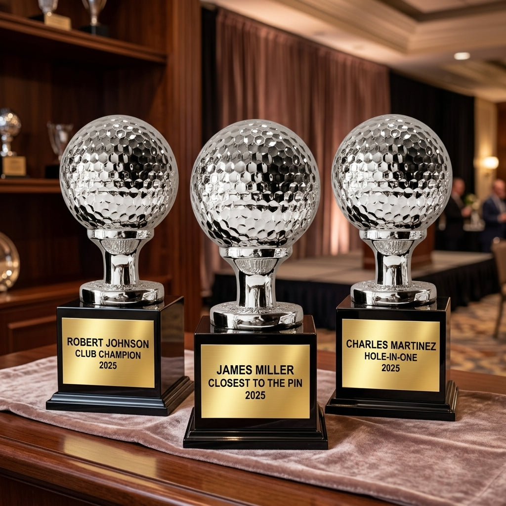 Golf Award Trophy | Personalized | Custom Engraved | Golf Ball & Tee | Champion Trophy | Golf Tournament Gift - View 6