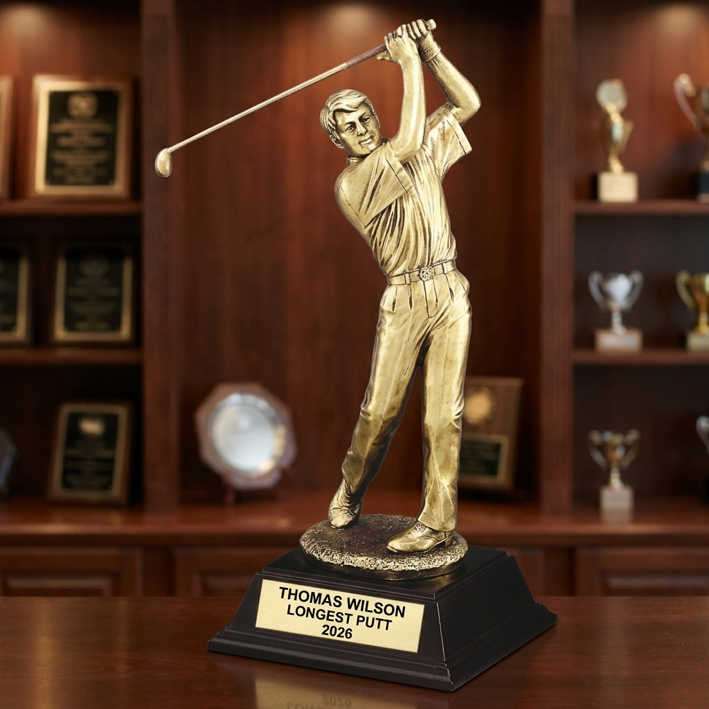 Personalized | Golf Award | Custom Engraved | Golf Trophy | Personalized Award | Engraved Golfer | Male Golfer | Custom Golf - View 1