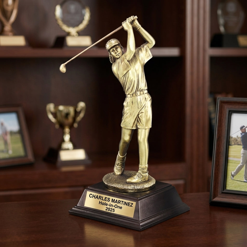 Personalized | Golf Award | Custom Engraved | Female Golfer | Golf Trophy | Women's Award | Engraved | Hole-in-One | Tournament - View 1