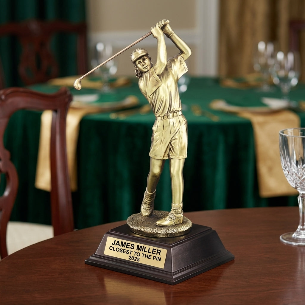 Personalized | Golf Award | Custom Engraved | Female Golfer | Golf Trophy | Women's Award | Engraved | Hole-in-One | Tournament - View 2