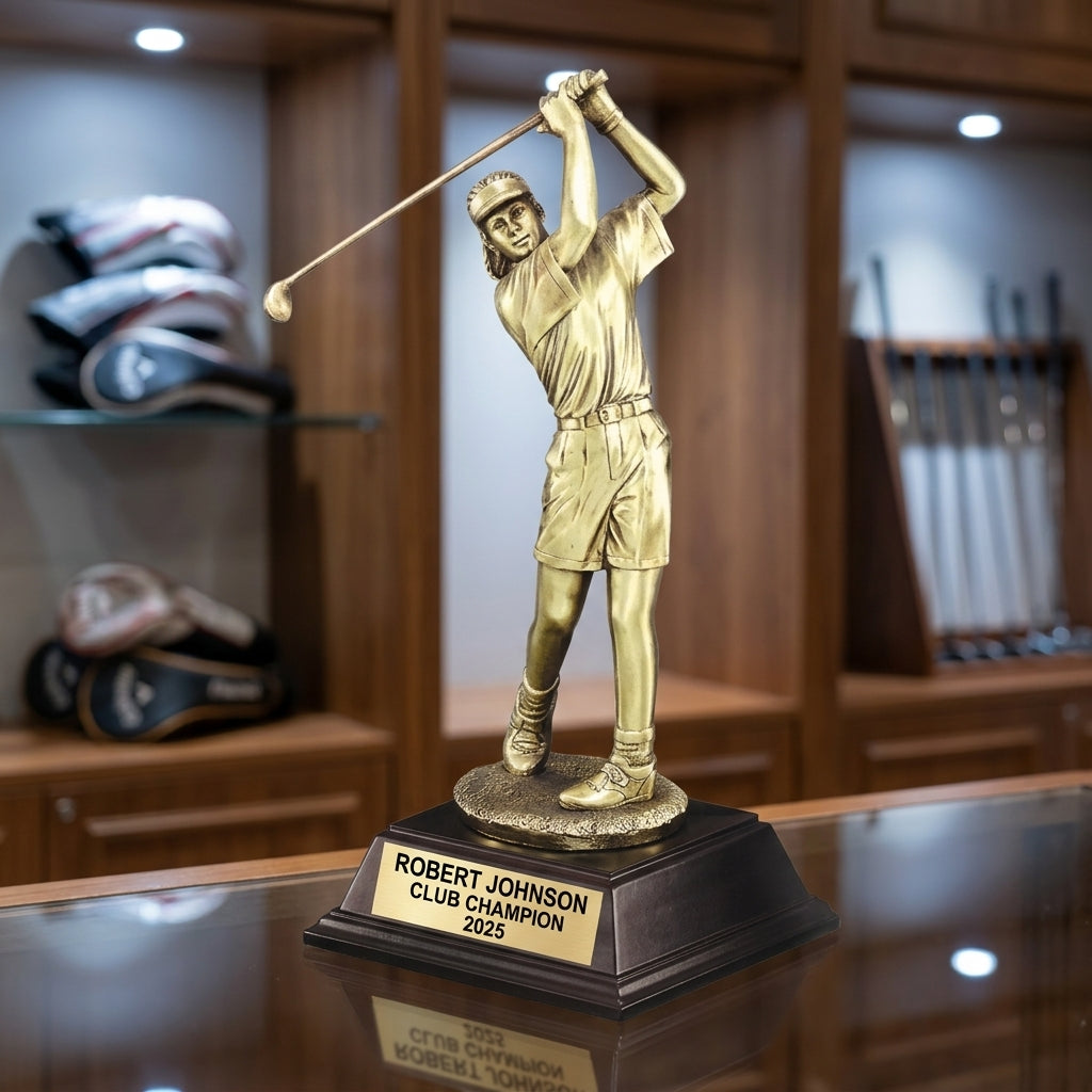 Personalized | Golf Award | Custom Engraved | Female Golfer | Golf Trophy | Women's Award | Engraved | Hole-in-One | Tournament - View 3
