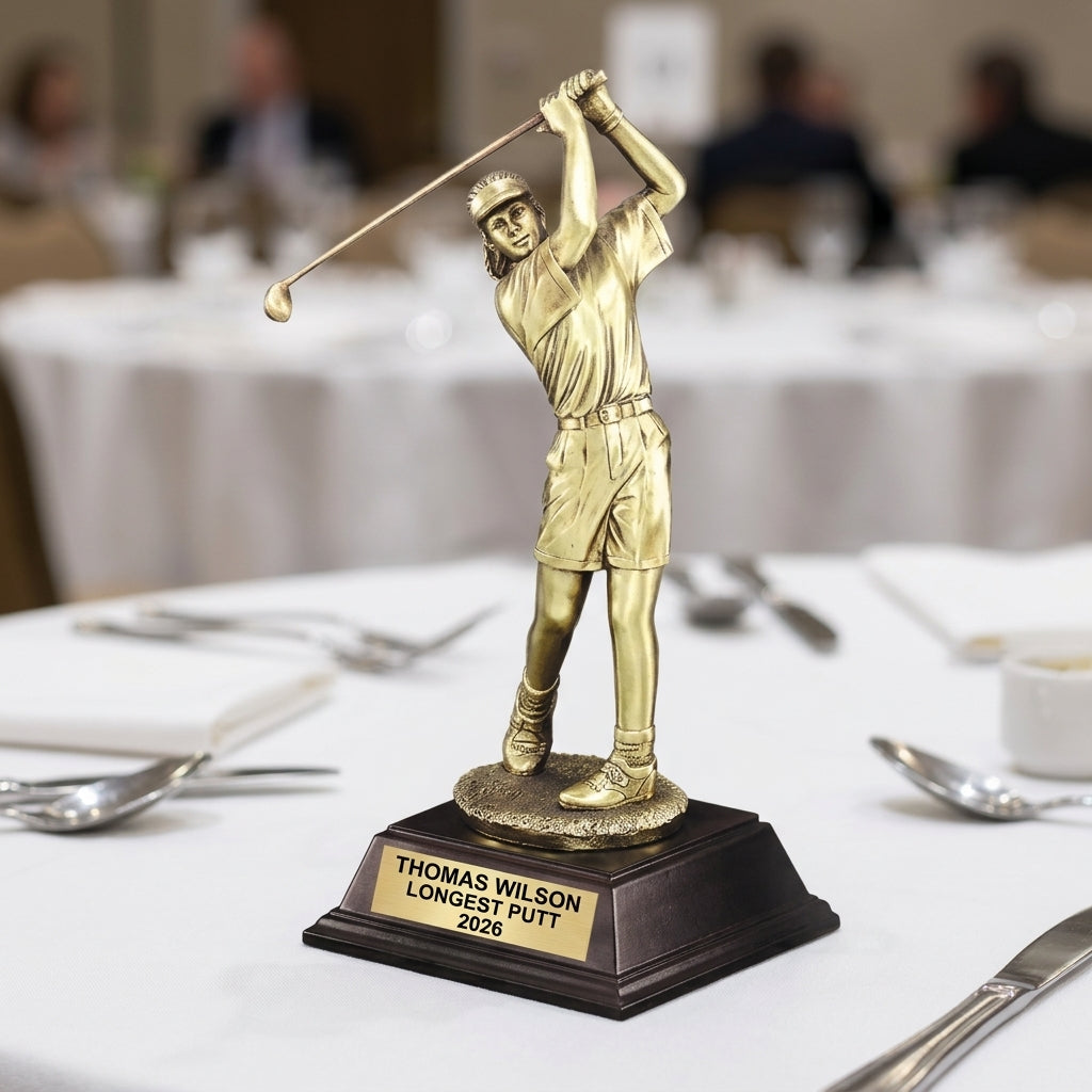 Personalized | Golf Award | Custom Engraved | Female Golfer | Golf Trophy | Women's Award | Engraved | Hole-in-One | Tournament - View 5