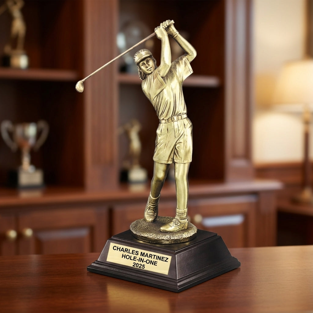 Personalized | Golf Award | Custom Engraved | Female Golfer | Golf Trophy | Hole In One | Women's Award | Personalized Golf - View 1