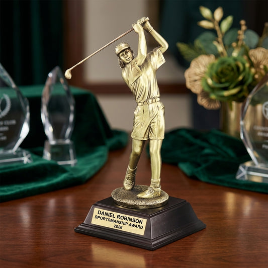 Personalized | Golf Award | Custom Engraved | Female Golfer | Golf Trophy | Hole In One | Women's Award | Personalized Golf - View 2