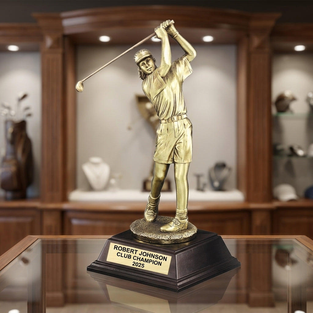 Personalized | Golf Award | Custom Engraved | Female Golfer | Golf Trophy | Hole In One | Women's Award | Personalized Golf - View 3