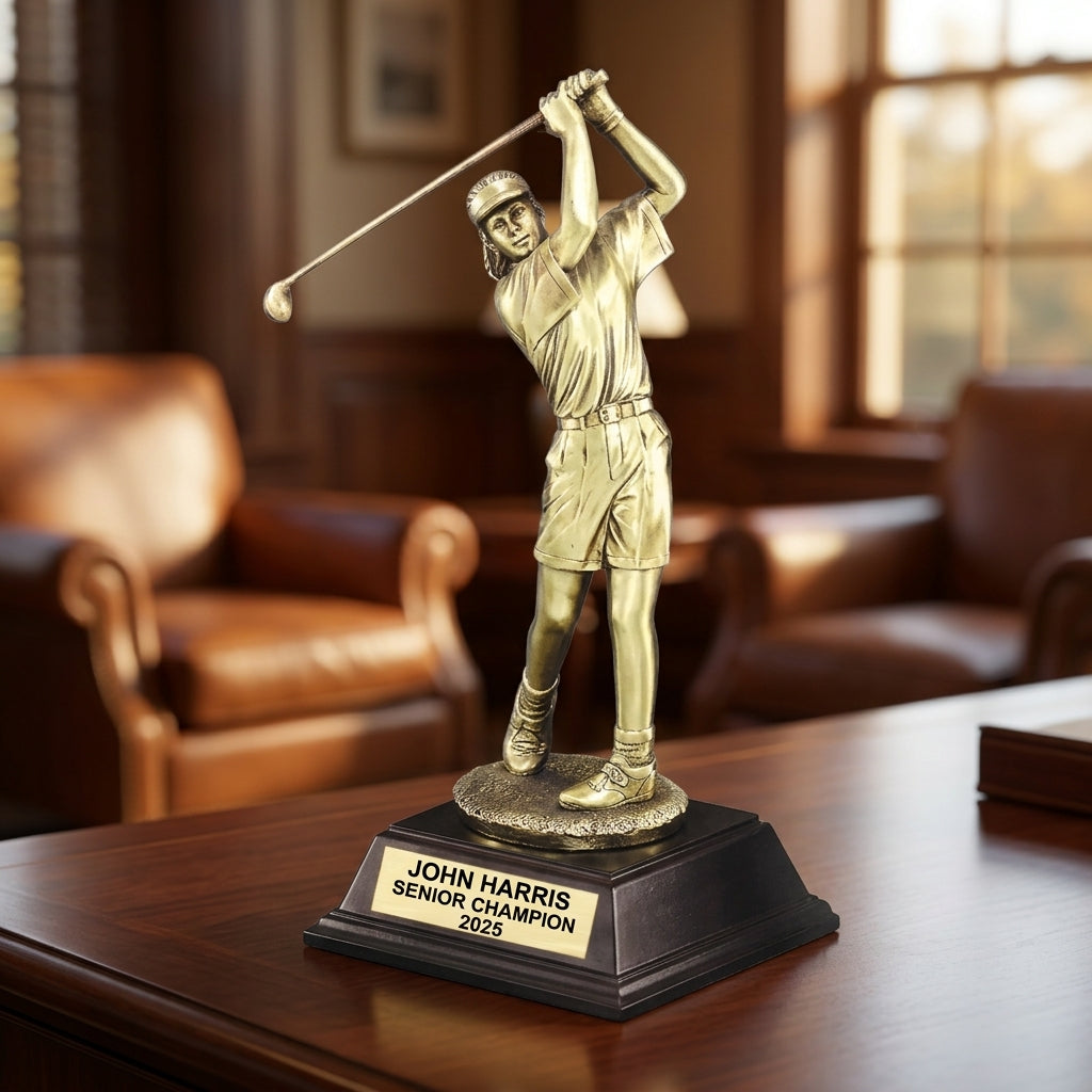 Personalized | Golf Award | Custom Engraved | Female Golfer | Golf Trophy | Hole In One | Women's Award | Personalized Golf - View 4
