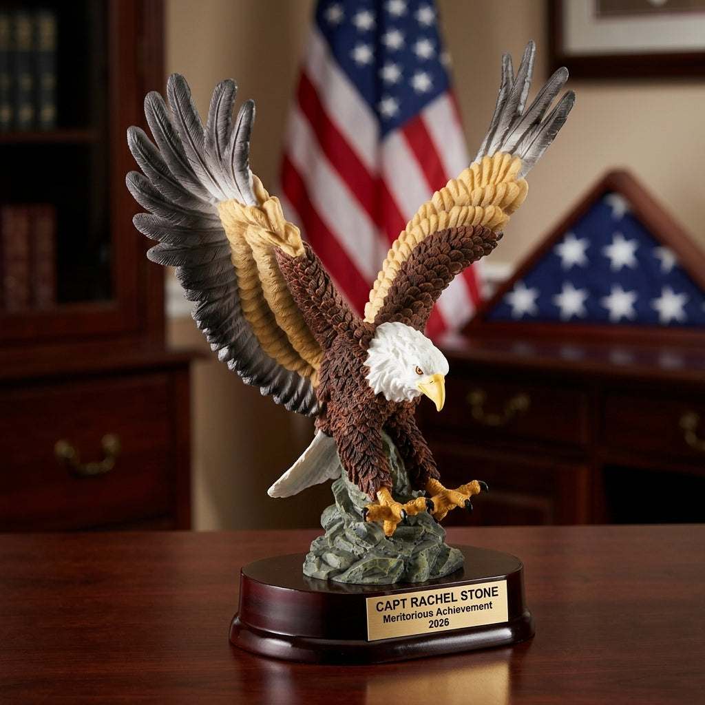 Military Trophy Award | Personalized | Custom Engraved | Retirement Gift | Promotion | Service Award | Veterans Day Gift - View 1