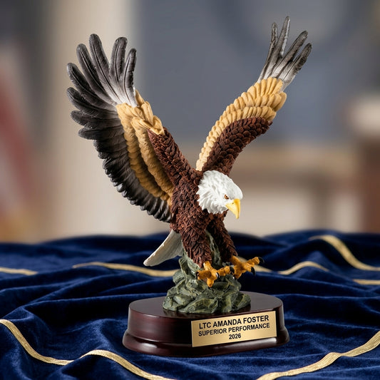 Military Trophy Award | Personalized | Custom Engraved | Retirement Gift | Promotion | Service Award | Veterans Day Gift - View 2