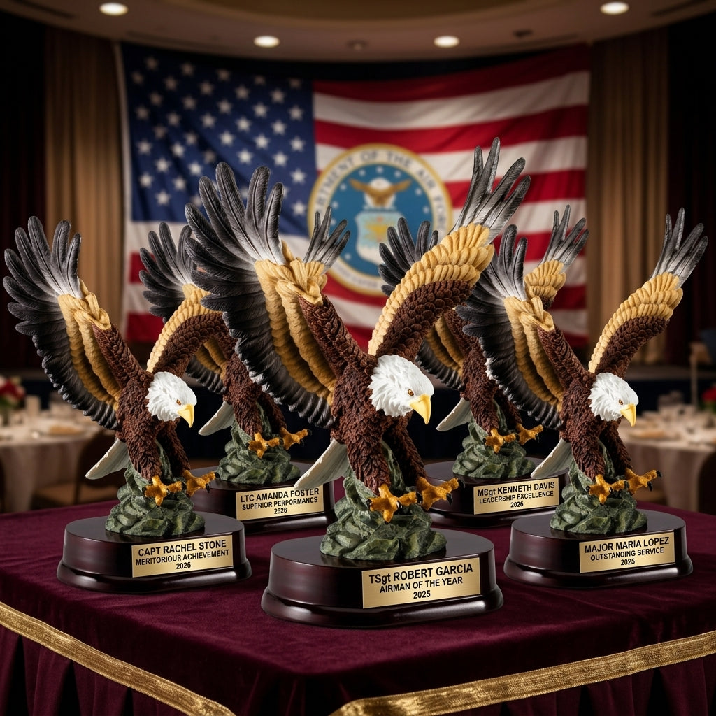Military Trophy Award | Personalized | Custom Engraved | Retirement Gift | Promotion | Service Award | Veterans Day Gift - View 6
