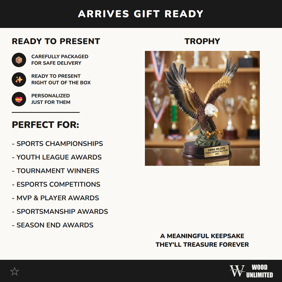 Military Trophy Award | Personalized | Custom Engraved | Retirement Gift | Promotion | Service Award | Veterans Day Gift