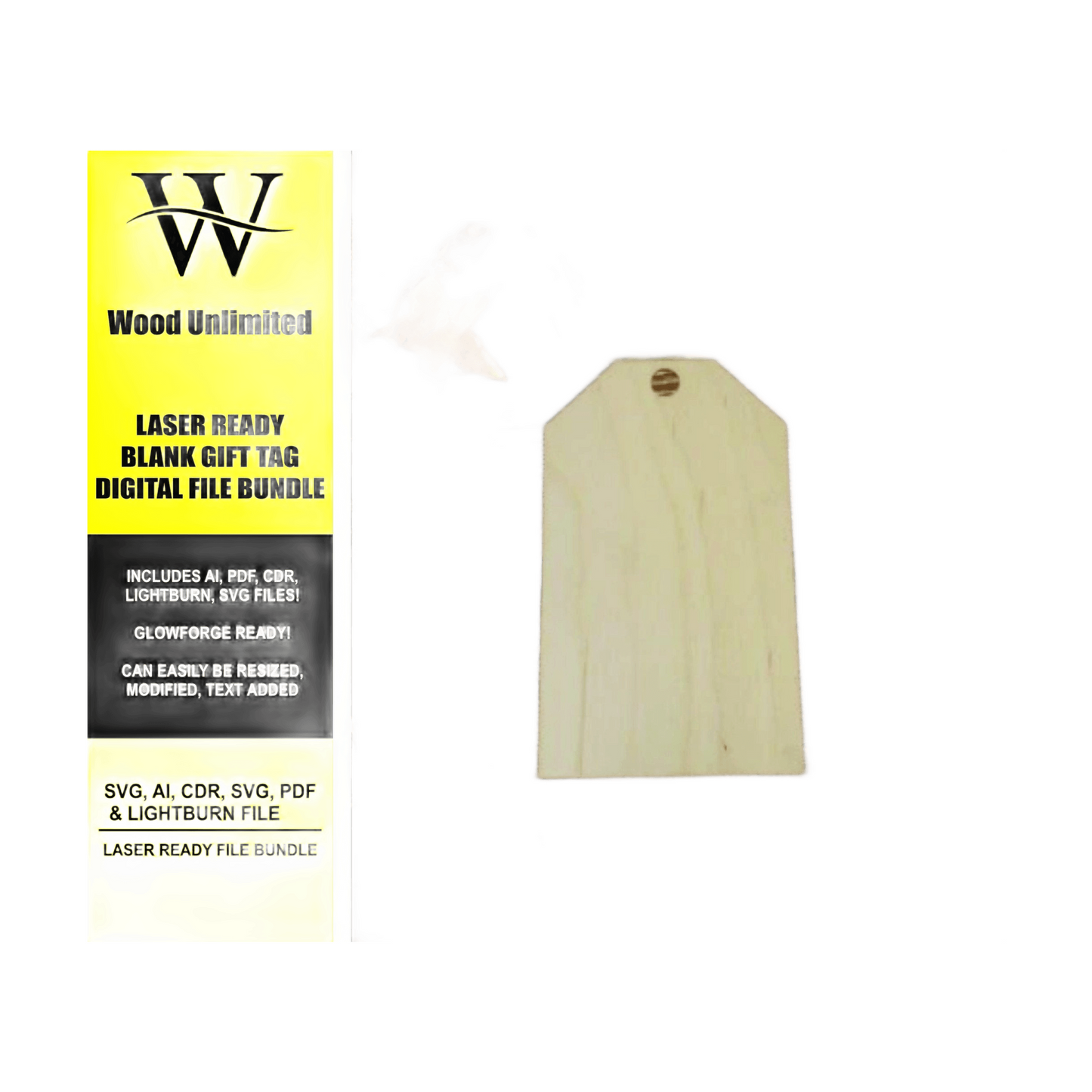 Christmas Name Tag SVG - Christmas Gift Tag Blank - Laser Ready Blank - Laser Cut File - Glowforge Ready, Lightburn, Omtech