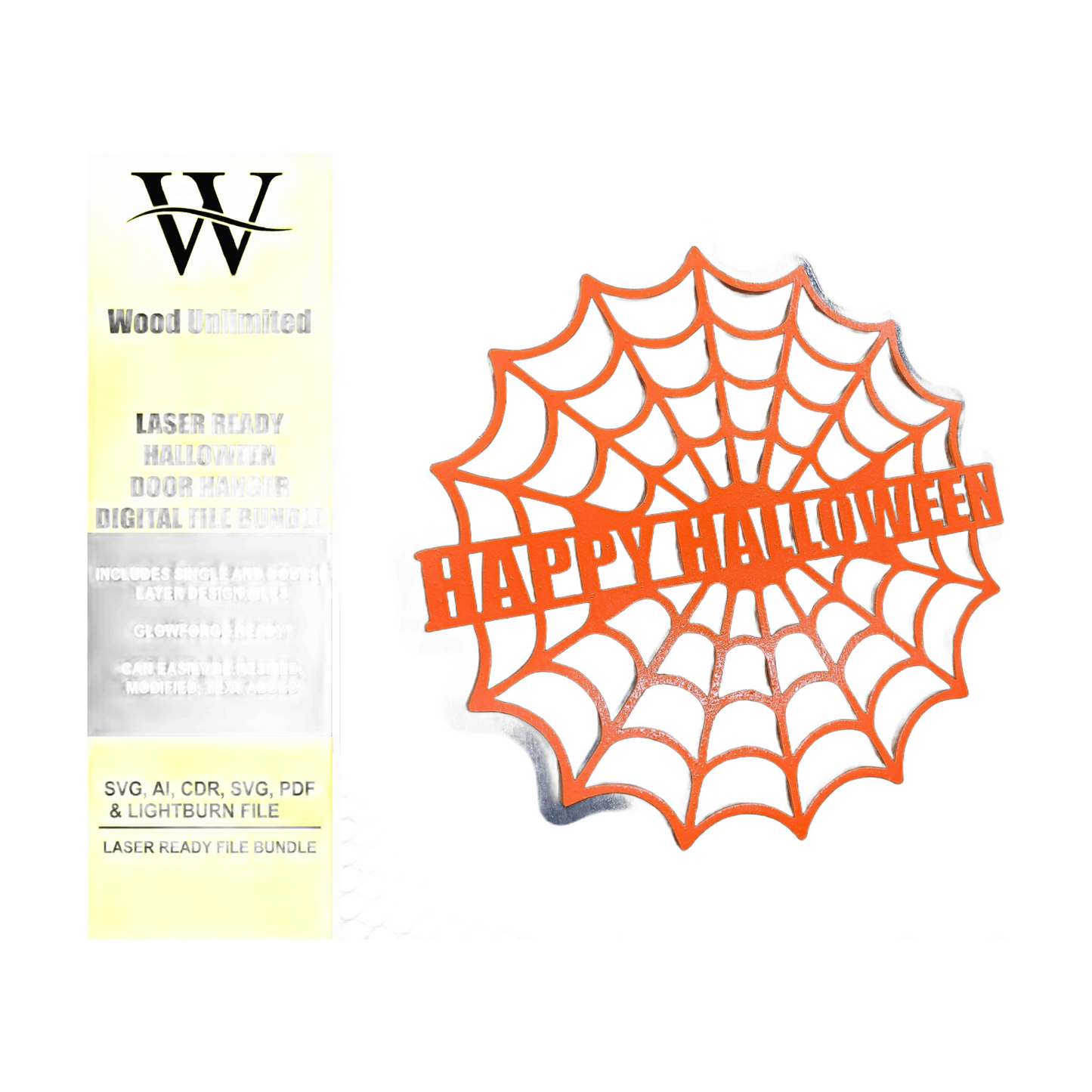 Laser Cut Halloween Hanger, Halloween Digital File Bundle for Laser Cutters, Glowforge Ready, Lightburn File, SVG, AI, Laser Cut File Bundle