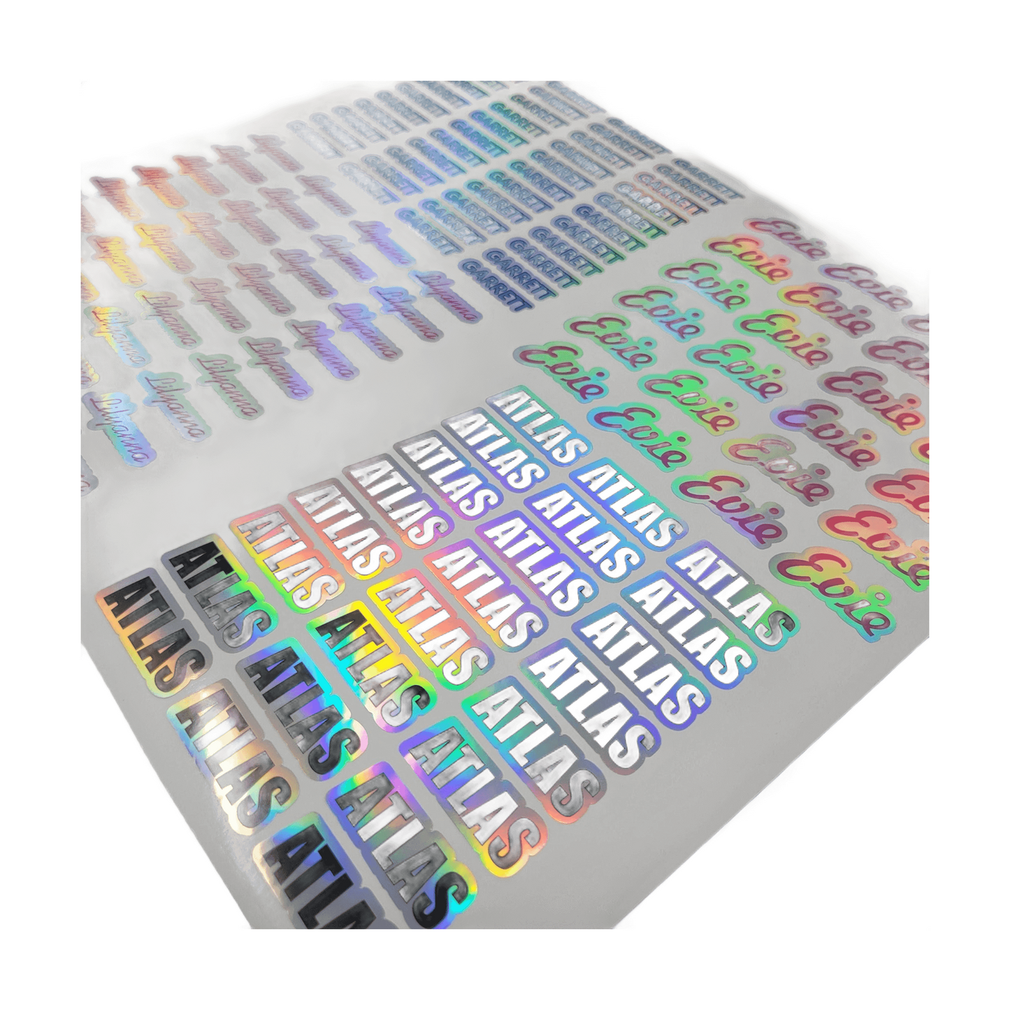 LONG NAME LABELS, Holographic Name Stickers, Daycare Labels, School stickers, Full Color Labels, Waterproof Name Labels, Personalized Labels