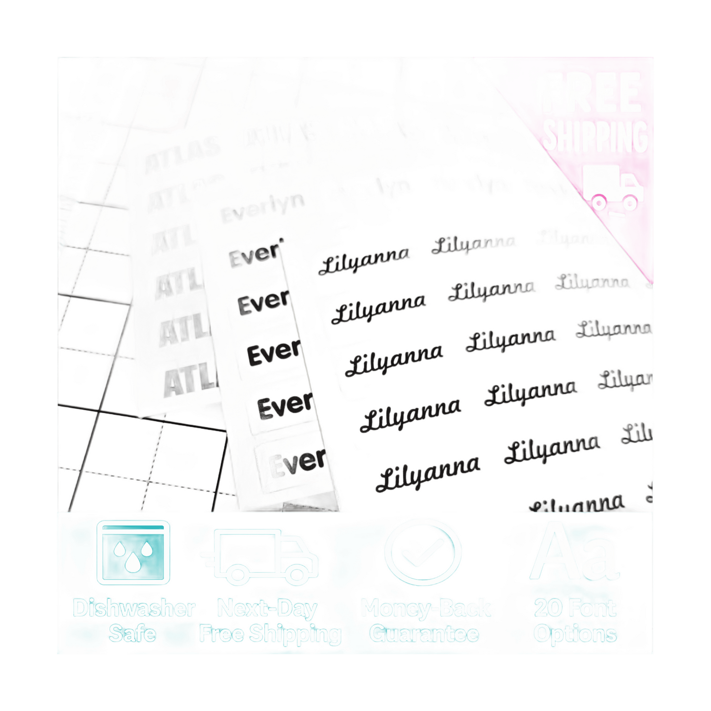 LONG NAME STICKERS, Clear Name Labels Daycare Labels, School Stickers, Clear Labels Waterproof Name Labels, Personalized Labels