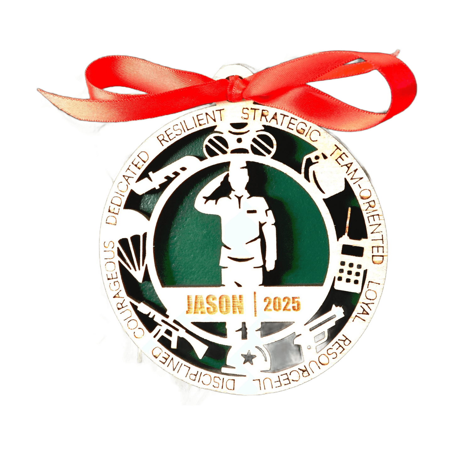 Personalized Military Soldier Christmas Ornament – Gift for Male Military Soldier or Veteran, Service Member