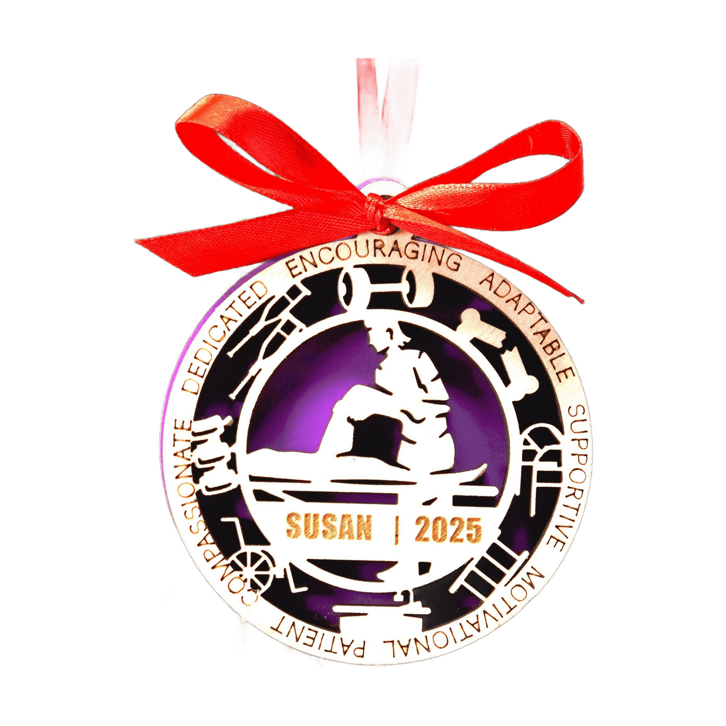 Personalized Physical Therapist Christmas Ornament – Gift for Female Physical Therapist or PTA, Rehab Specialist