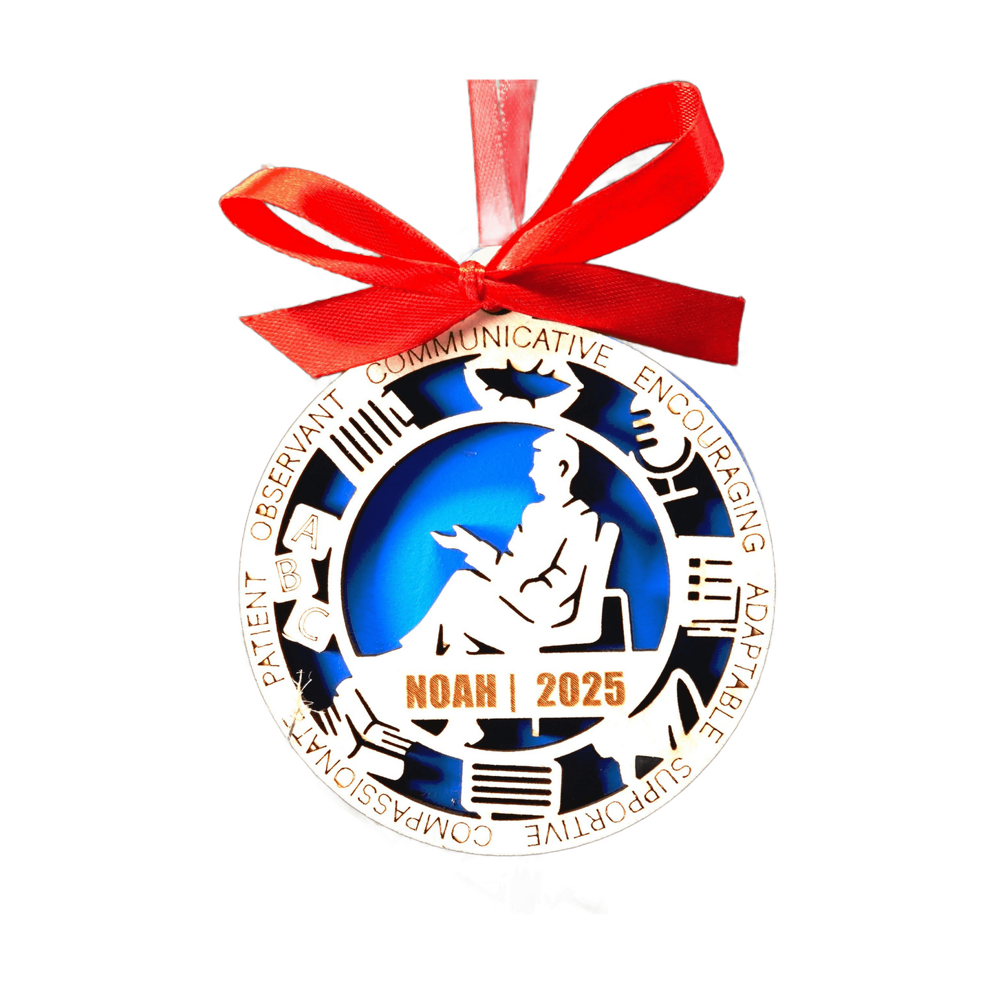 Personalized Speech Therapist Christmas Ornament – Gift for Male Speech Therapist or Slp, Communication Specialist
