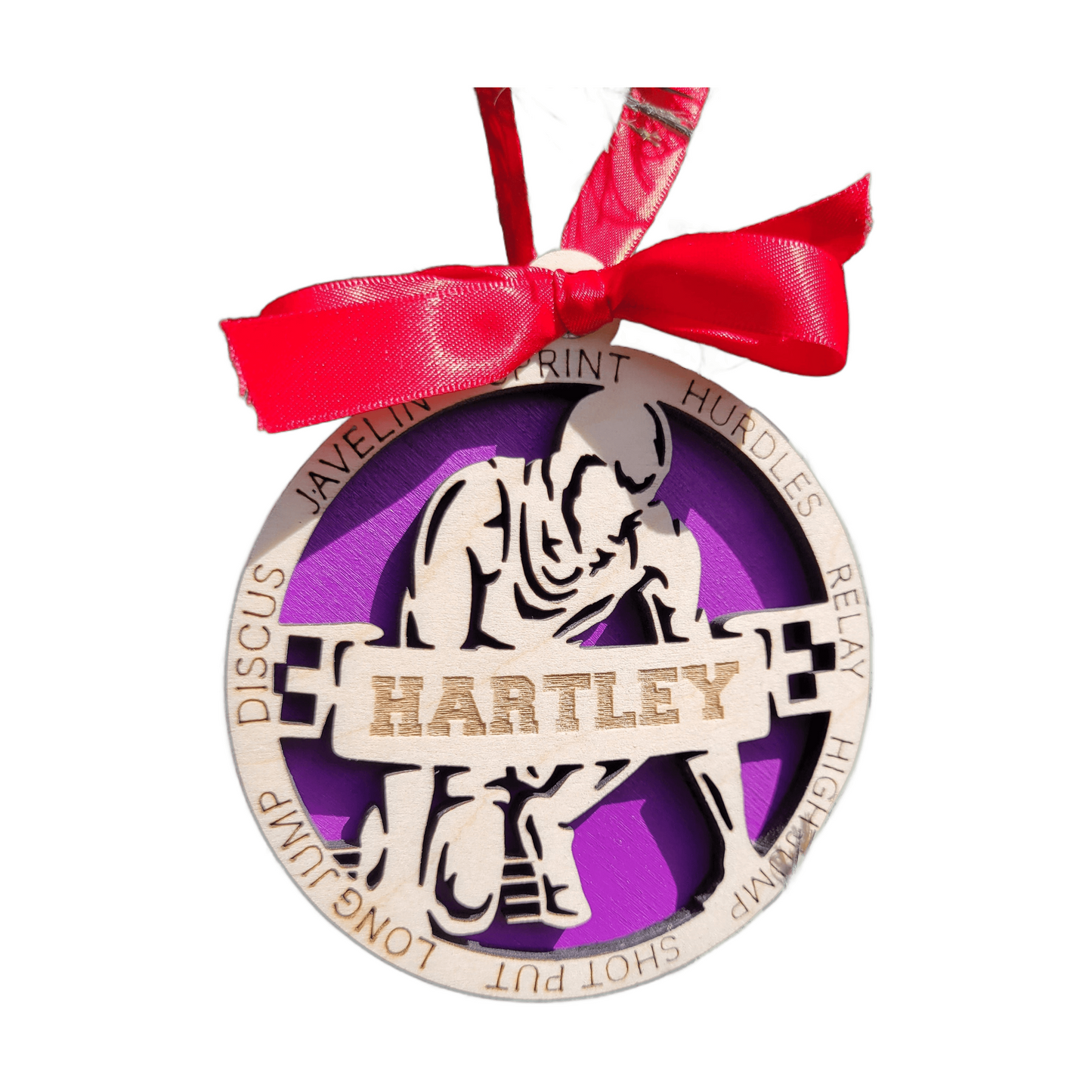 Personalized Track and Field Christmas Ornament Gift | Custom Runner Ornament for Track Athletes, Sprinters & Coaches | Track Christmas Gift