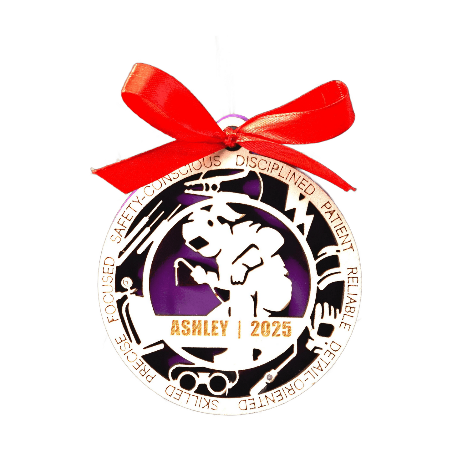 Personalized Welder Christmas Ornament – Gift for Female Welder or Metalworker, Fabricator, Welding Student, Underwater Welder Gift