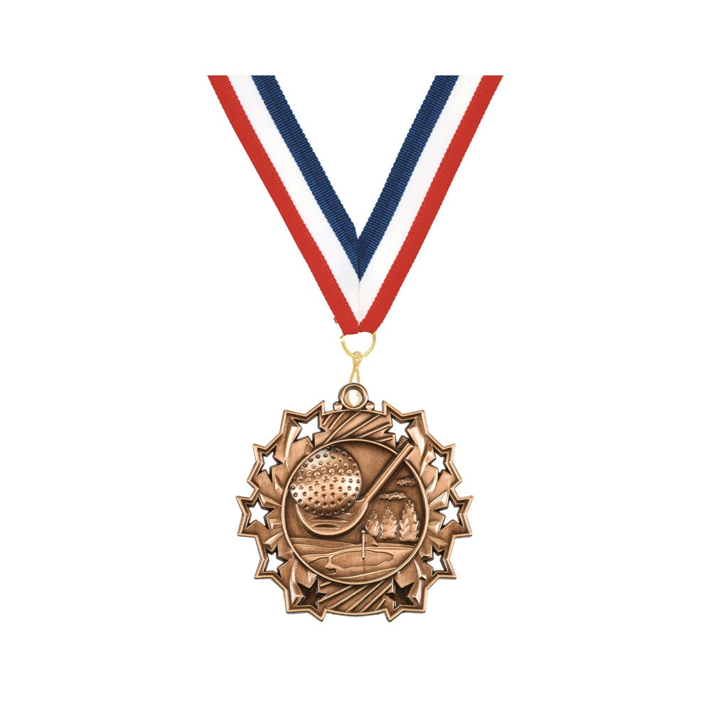 Personalized Golf Team Medals, Golfer Medallions with Neck Ribbon, Golfer Awards for Players and Coaches - Image 7 of 9