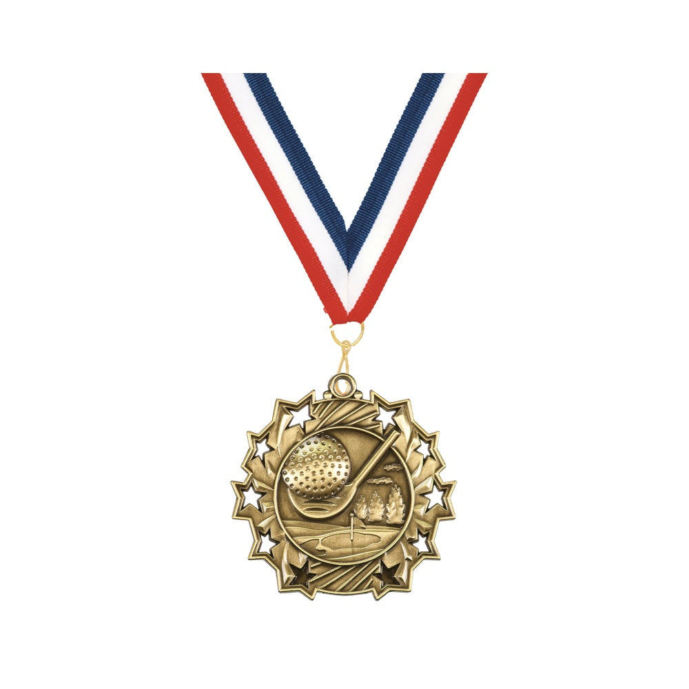 Personalized Golf Team Medals, Golfer Medallions with Neck Ribbon, Golfer Awards for Players and Coaches - Image 5 of 9