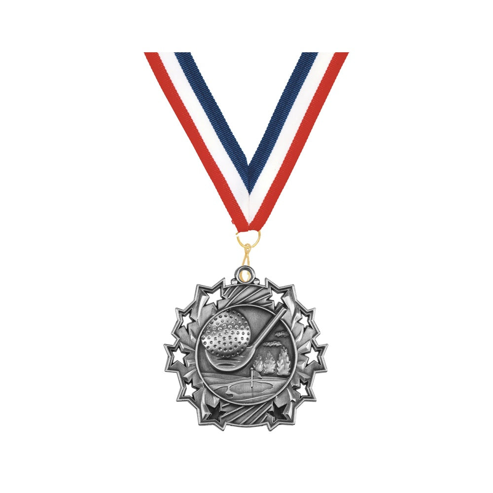 Personalized Golf Team Medals, Golfer Medallions with Neck Ribbon, Golfer Awards for Players and Coaches - Image 6 of 9