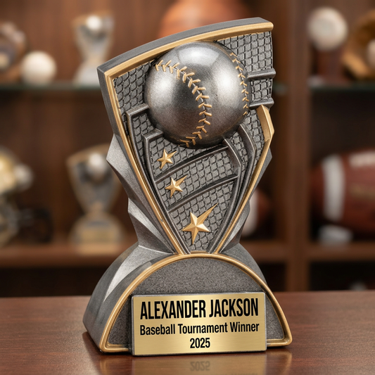 Baseball Trophy Personalized | Custom Award | Laser Engraved Nameplate | Sports Team MVP Gift - View 1
