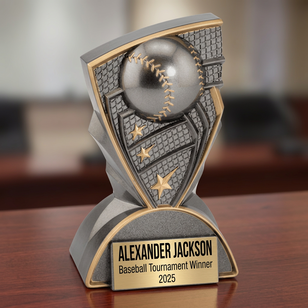 Baseball Trophy Personalized | Custom Award | Laser Engraved Nameplate | Sports Team MVP Gift - View 2