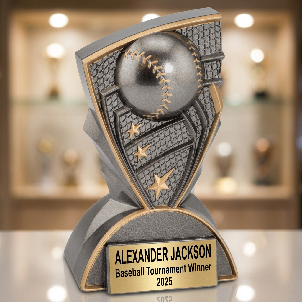 Baseball Trophy Personalized | Custom Award | Laser Engraved Nameplate | Sports Team MVP Gift - View 4