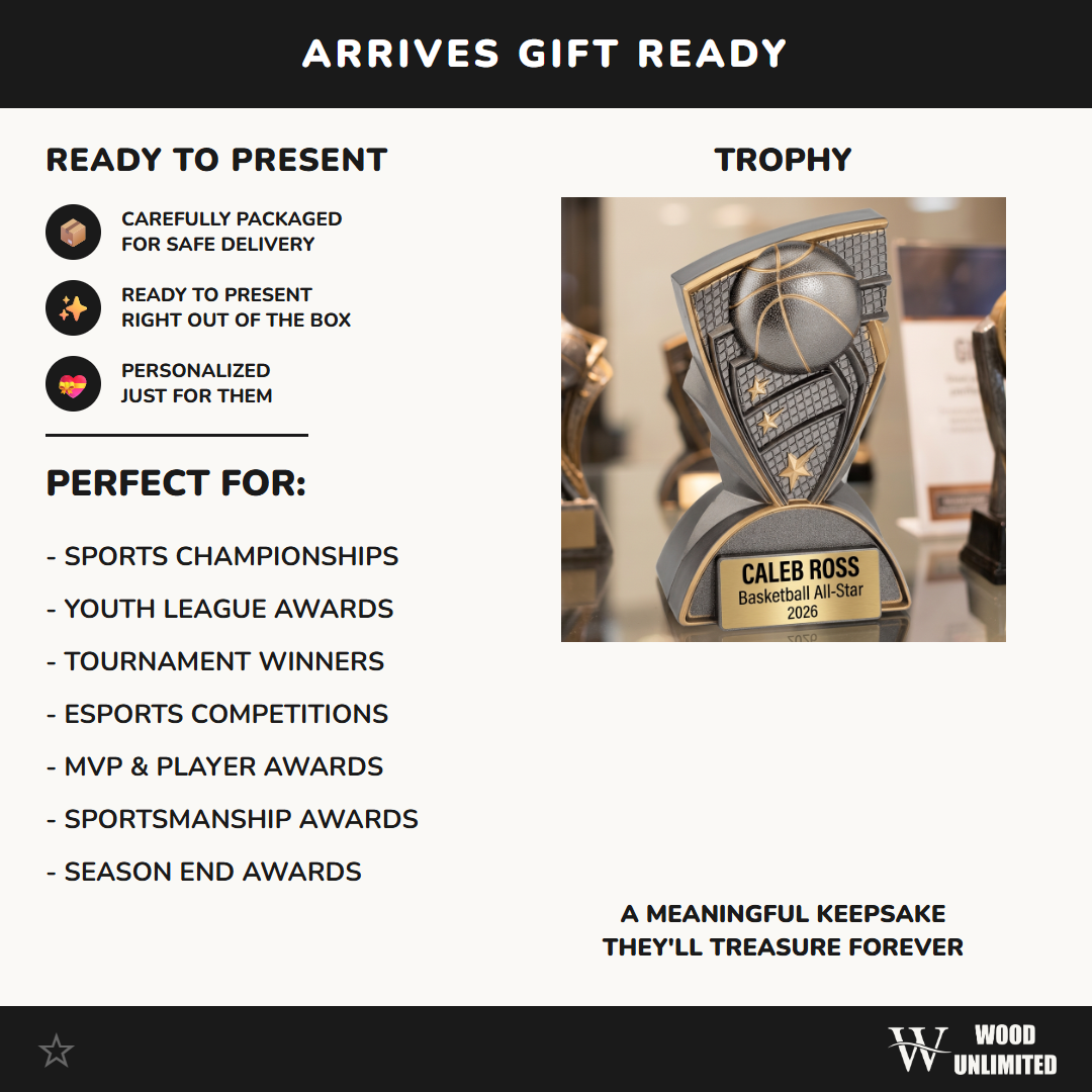 Basketball Trophy | Personalized Award | Custom Engraved Name Plate | Team MVP Gift | Sports Recognition