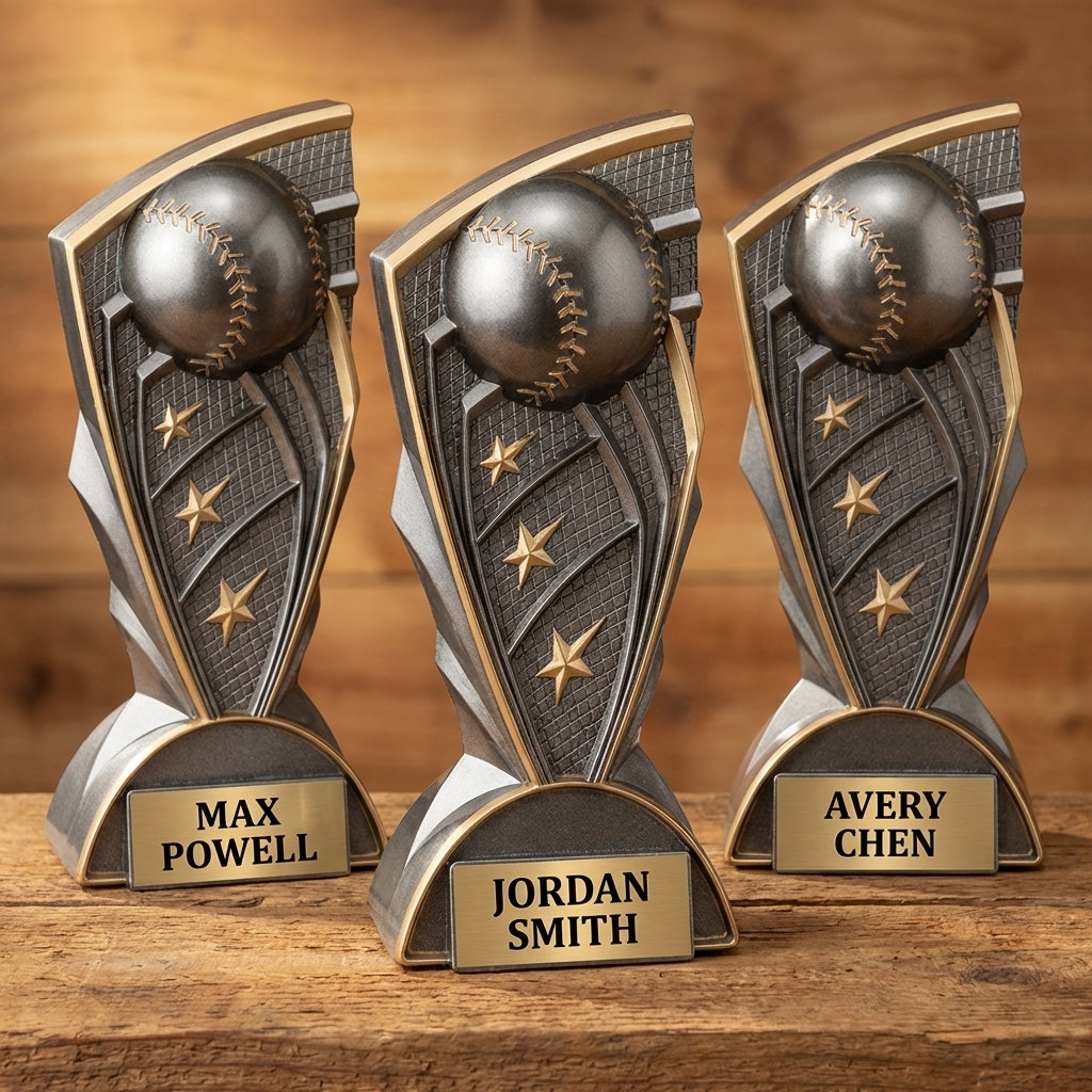 Personalized Baseball Trophy 9" - Custom Engraved Youth MVP Award, Team Banquet Coach Gift, Tournament Recognition — hero v4