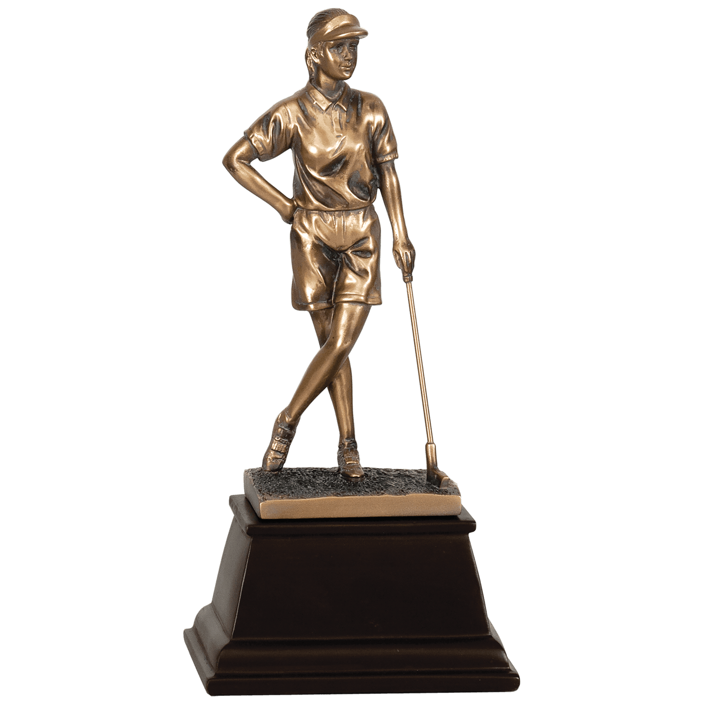 Personalized Female Golf Trophy 9"/9.5" - Custom Engraved RSN AWRD for Team, Coach & MVP Awards - View 1