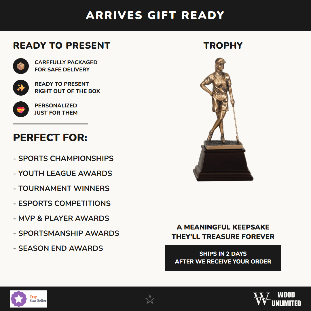 Female Golf Trophy - gift info