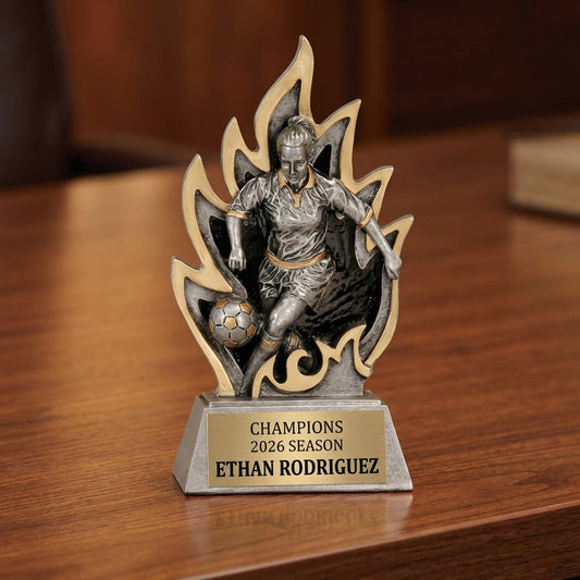 Personalized Soccer Trophy 6.5" - Custom Engraved GT for Team, Coach & MVP - View 2