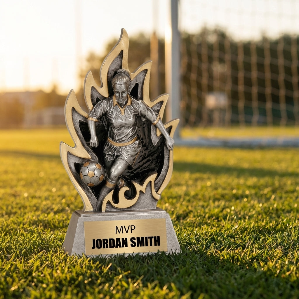 Personalized Soccer Trophy 6.5" - Custom Engraved GT for Team, Coach & MVP - View 3
