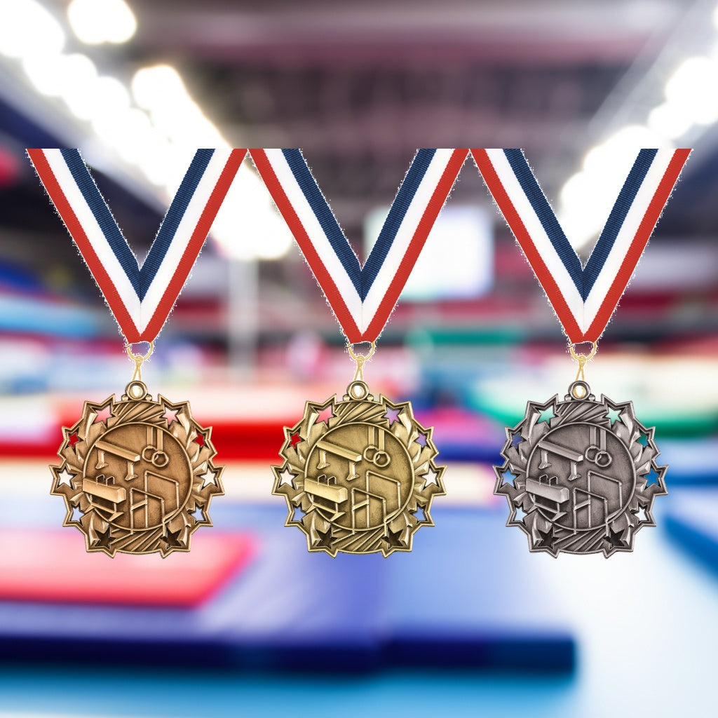 Personalized Gymnastics Team Medals, Gymnast Medallions with Neck Ribbon, Gymnast Awards for Players and Coaches - Image 1...