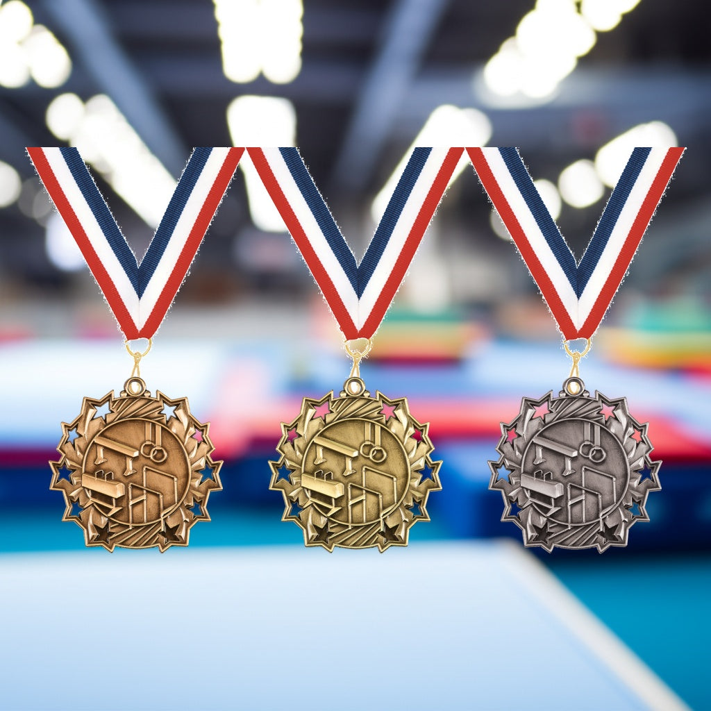 Personalized Gymnastics Team Medals, Gymnast Medallions with Neck Ribbon, Gymnast Awards for Players and Coaches - Image 9...