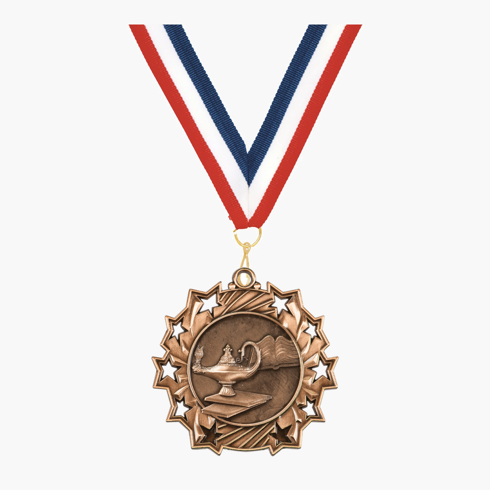 Personalized Graduation Medals with Neck Ribbon - Gold Silver Bronze - Custom Engraved