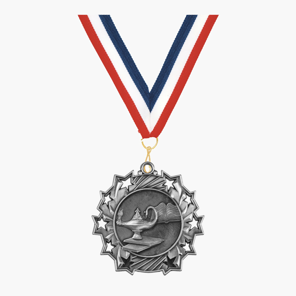 Personalized Graduation Medals with Neck Ribbon - Gold Silver Bronze - Custom Engraved
