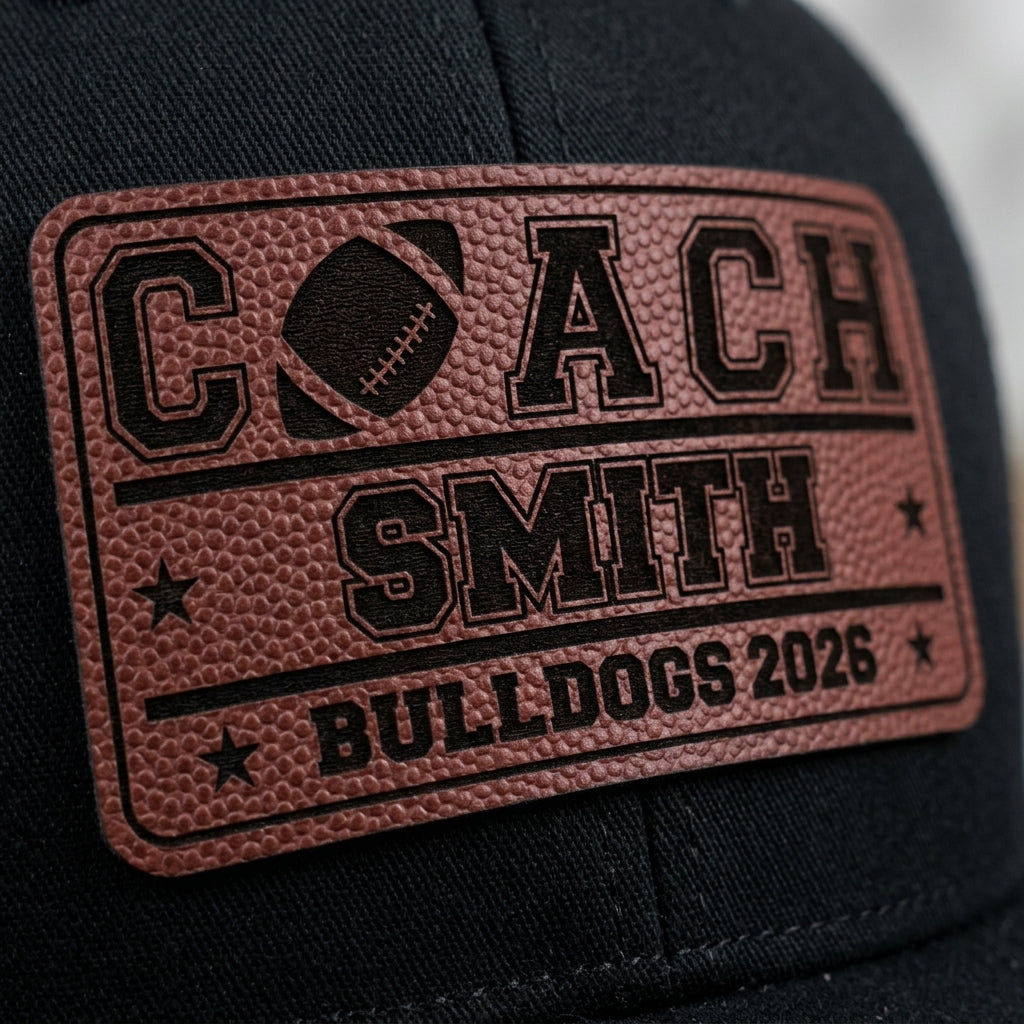 coach football hat and tumbler set ready for gifting